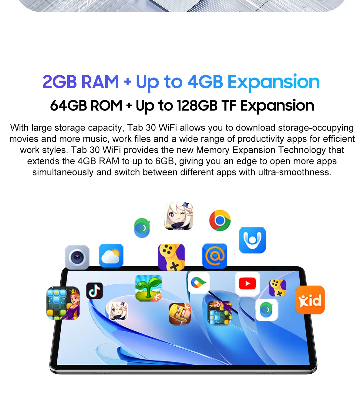 Blackview Tab 30 WIFI Tablet PC 10.1'' 800*1280 HD+IPS Display, Android 13 2GB+64GB,  2.4G/ 5G WIFI 6 Tablet With Dual Speakers