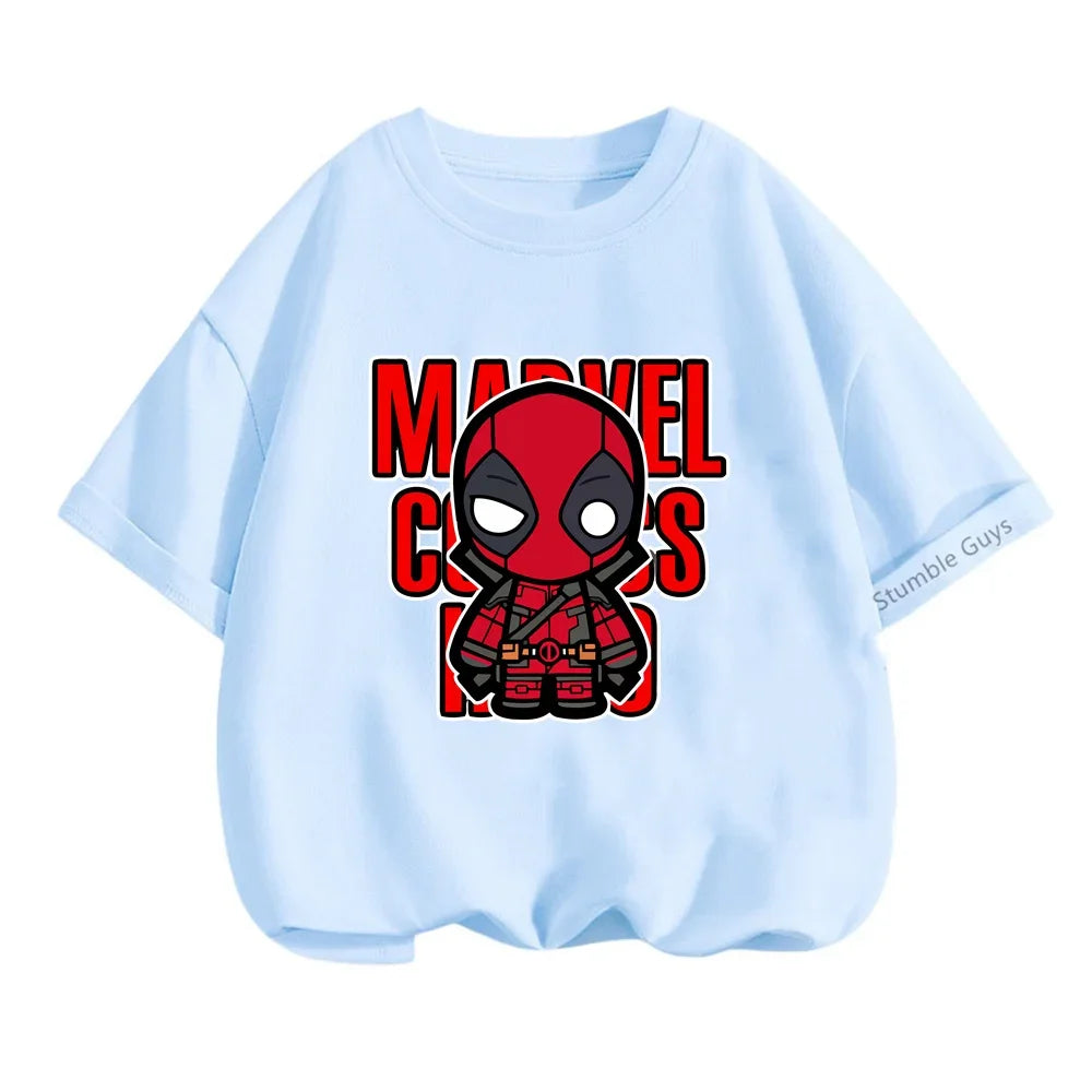 Superhero Iron Man Tshirt Kids 3 -14 Years Old Boys Clothes Top Tees The Avengers Baby Clothes Girls  T-shirts Teen Clothes