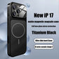 Luxury Large Frame Glass Lens Protect New Phone Case for iPhone 17 Air 16 15 14 13 Pro Max 17 Pro Magsafe Magnetic PC Hard Cover