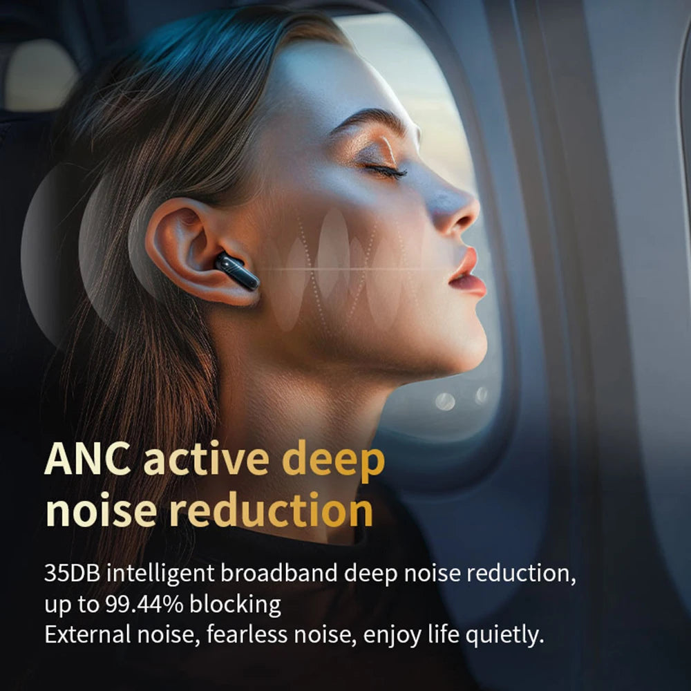 ANC Bluetooth Headset Colour Screen Touch Active Noise Cancellation Bluetooth 5.4 Headset HIFI Stereo Sports Headset Waterproof