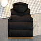 Men's Color-Block Puffer Vest with Removable Hood - Zip Closure & Flap Pockets, Water-Resistant Warm for Winter Casual Outfits