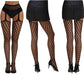 3 Pcs Pantyhose Fishnet Sexy Thigh-High Stockings Suspender Stockings for Women Garter Belt Stockings Hollow Out Pattern Tights