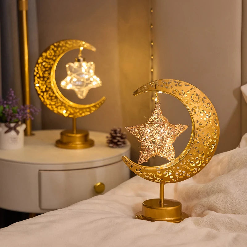 Muslim Lantern Ramadan Decorations 2026 EID Mubarak LED Festival Night Light Party Supplies Islamic Muslim Desktop Ornament