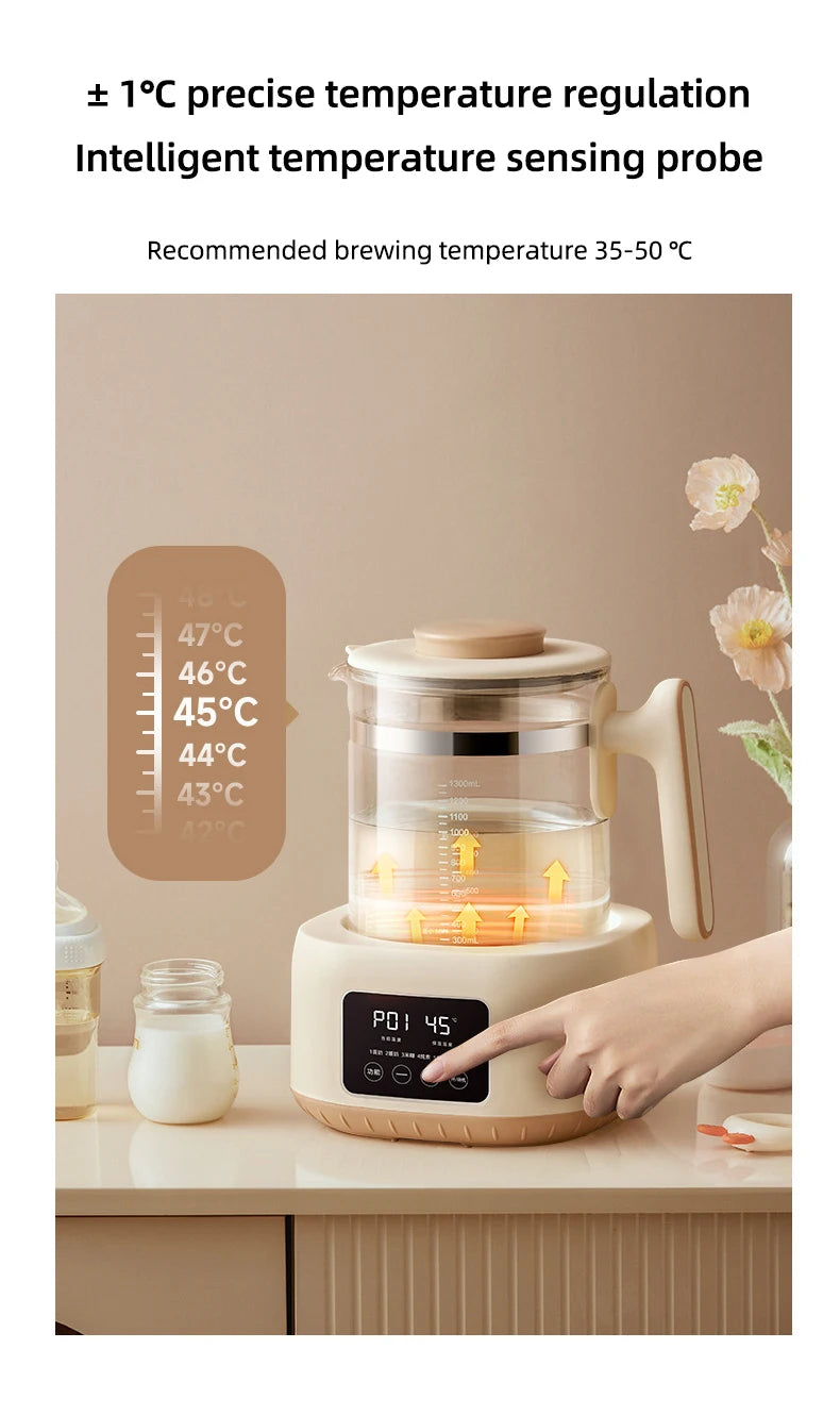 1300ml Infant Thermostatic Milk Regulator Baby Kettle 72 Hours Keep Warm Hot Water Smart Insulation Pot Milk Powder Warmer 220V
