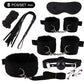 Exotic Bed Bondage Set BDSM Kits Exotic Sex Toys For Adults Games Leather Handcuffs Whip Gag Nipple Clamps Women Sex Products