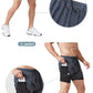 Men's Running Shorts Quick-drying Fitness Black Double Layer Shorts Men New Sport Workout Training Bodybuilding Short Pants