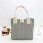 New Knitted Large Capacity Simple Stylish Handbag Customizable Personality Weave Bag Commuter Friendly Birdseye Pattern