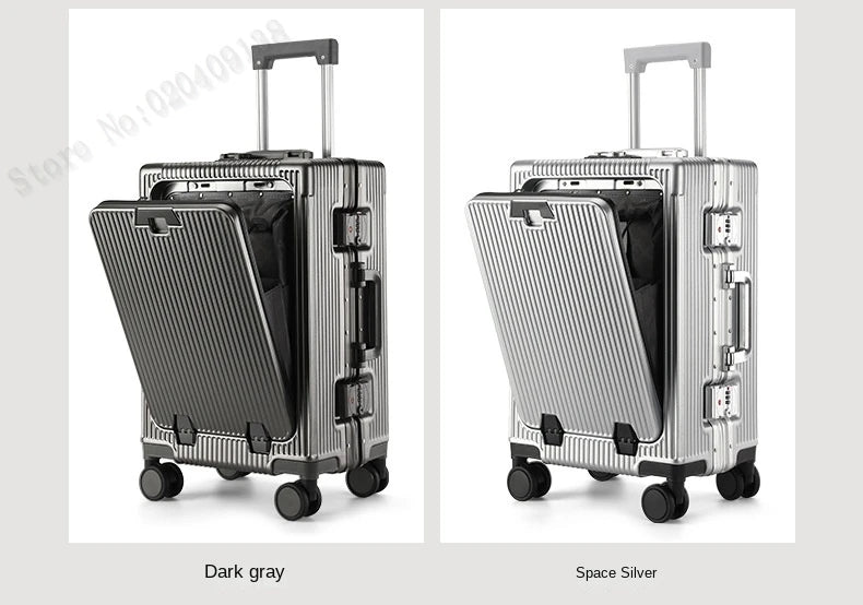 KO-KU New Front Opening Travel Suitcases 20/24/26/28 inch carrier Aluminum Frame Large Capacity Luggage USB Charging TSA Lock