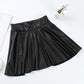 High Waist Faux Leather Textured Half Skirt For Women Versatile And Basic A-Line Skirt Umbrella Skirt Sexy And Slim Mini Skirt