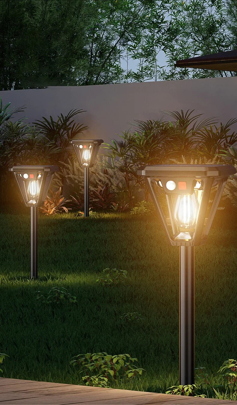 Solar Motion Sensor Light Outdoor LED Waterproof Lawn Street Garden Villa Porch Wall Mounted and Plug-in Dual-Purpose Camping