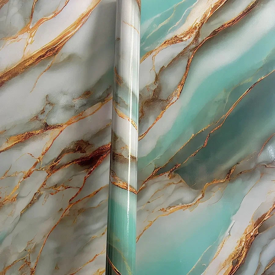 Imitation Marble Self-adhesive Wallpapers for Kitchen Decoration PVC Peel and Stick Wall Stickers Faux Tiles Wall Papers Home