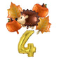 6Pcs Autumn Forest Animals Kids Birthday Party Decoration Squirrel Pine Cone Foil Balloon With 0-9 Number Ball Thanksgiving Gift