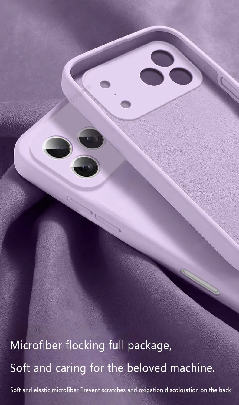 New 17 Series Official Silicone Soft Case for iPhone 17 Air 16 15 14 13 12 11 Pro Max Plus Solid Color Protect Shockproof Cover