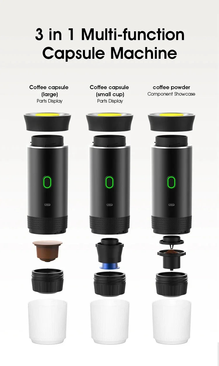 Xiaomi Wireless Electric Portable Espresso Coffee Machine 3in1 Multifunctional Camping Home Coffee Maker Capsule Coffee Machine