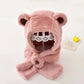 Baby Hat Autumn And Winter Boys' And Girls' Scarves In One Teddy Bear Plush Hat Winter Children's Plush Thickened Windproof Hat