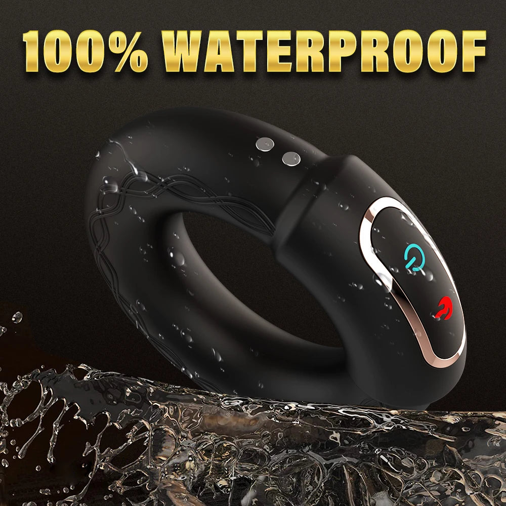 Vibrating Cock Penis Ring Testicle Massager Perineum Scrotum Stimulator Prostate Vibrator Delay EjaculationSex Toys for Men