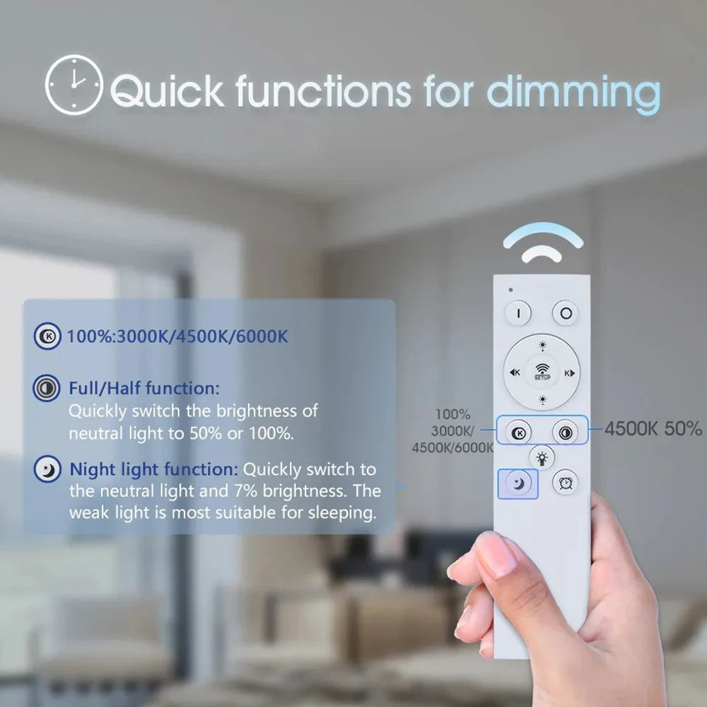 IRALAN Modern Ceiling Light with Infinitely Dimming App and Remote Control 3 Colors Changeable for in Living Sleeping and Lounge