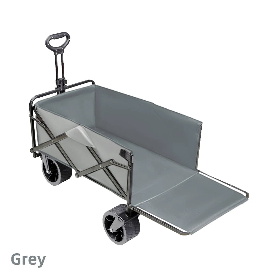 Extra Long Extender Collapsible Wagon Cart Large Weight Capacity Heavy Duty Beach Wagon Cart Outdoor Portable Camping Equipment