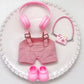 labubu clothes for 15-17cm Labubu clothing set includes headphones waist belt pants and accessories