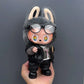 Labubu 1-3 Gen Doll Outfits High-Energy Themed Black Jacket Pants Necklace & Glasses SetChangeable Clothes for Labubu 3.0