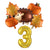 6Pcs Autumn Forest Animals Kids Birthday Party Decoration Squirrel Pine Cone Foil Balloon With 0-9 Number Ball Thanksgiving Gift