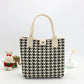 New Knitted Large Capacity Simple Stylish Handbag Customizable Personality Weave Bag Commuter Friendly Birdseye Pattern