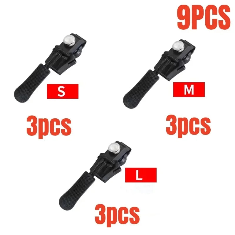 3-12PC Universal Zipper Repair Kit Quick Instant Replacement Zipper Head For Jacket Bag Coat Zippers Head DIY Sew Repair Tools