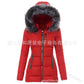 Women Parkas Jacket Cotton Coat Winter Thick Fur Collar Hooded Windproof Padded Jackets Outerwear Zipper Overcoat Office Lady