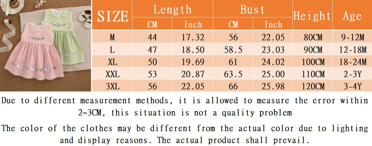 Sweet White Lace Baby Girl Dress, Summer New Cute Little Plaid Rabbit Children'S Clothing (9 Months -4 Years Old)