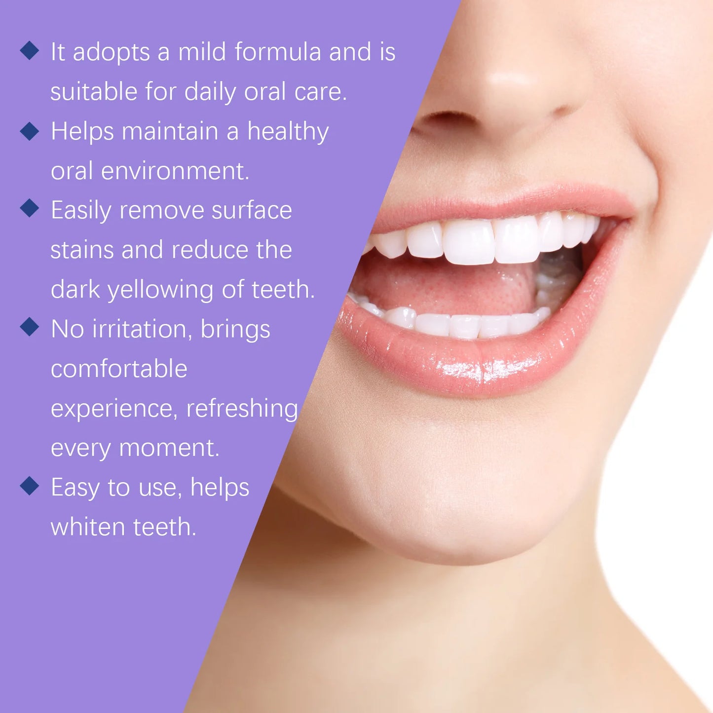 7 Day Teeth Bleaching Toothpaste Fresh Bad Breath Remove Yellow Stain Oral Hygiene Cleaning Dental Care Tool Purple Tooth Powder