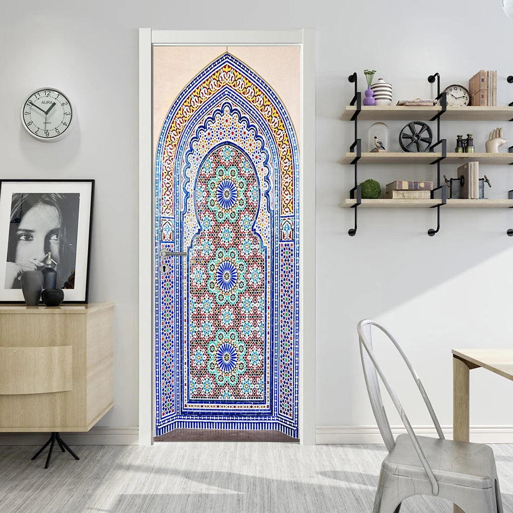 Simulation Of Gilt Leaves DIY Door Stickers Home Decoration Wall Sticker Kitchen Art Mural Peel & Stick Waterpoof PVC Wallpaper