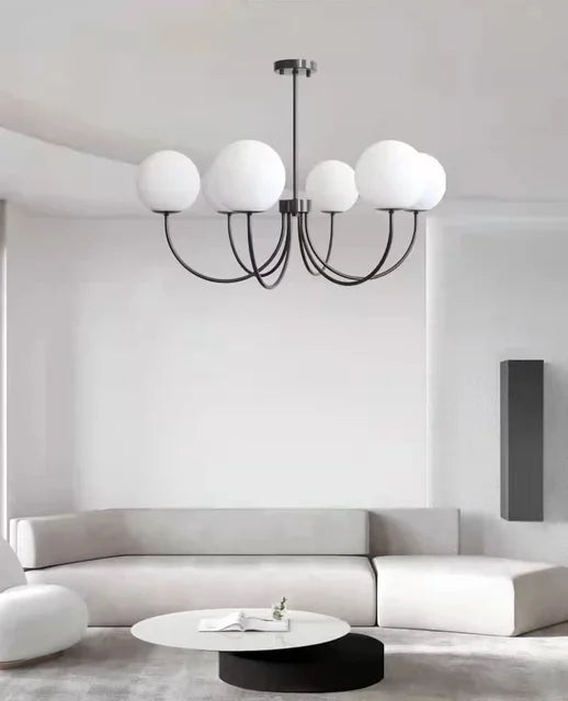 Modern luxury chandeliers E27 Bulb glass ball chandelier minimalism suspension design Living Room kitchen island pendant light