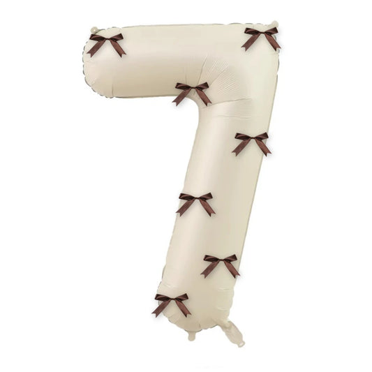 40 Inch Cream White Number 0-9 Balloons Bow Vintage Decoration Children Adult Birthday Party Supplies Wedding Festive Decoration