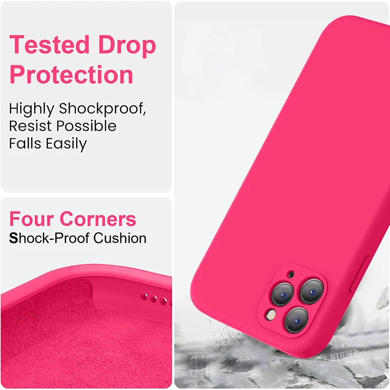 New 17 Series Official Silicone Soft Case for iPhone 17 Air 16 15 14 13 12 11 Pro Max Plus Solid Color Protect Shockproof Cover