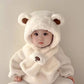 Baby Hat Autumn And Winter Boys' And Girls' Scarves In One Teddy Bear Plush Hat Winter Children's Plush Thickened Windproof Hat