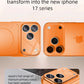 Luxury Large Frame Glass Lens Protect New Phone Case for iPhone 17 Air 16 15 14 13 Pro Max 17 Pro Magsafe Magnetic PC Hard Cover