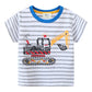 Jumping Meters 2-7T New Arrival Striped Cars Baby Girls Tees Cotton Summer Toddler Clothes Kids Tops Children's Tshirts