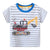 Jumping Meters 2-7T New Arrival Striped Cars Baby Girls Tees Cotton Summer Toddler Clothes Kids Tops Children's Tshirts
