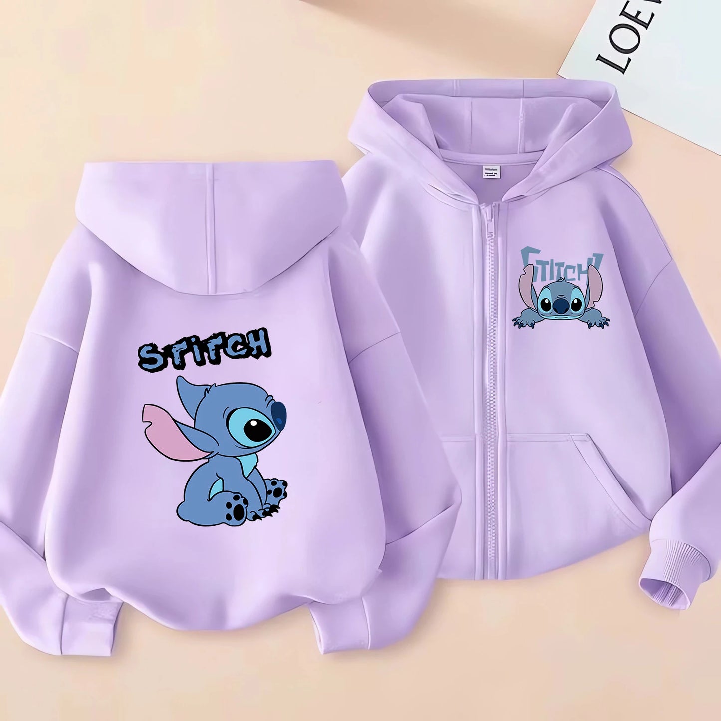 Funny Zip Up Sweatshirts Stitch Hoodie Children Clothes Kid Girl Boy Lilo and Stitch Sweatshirt Zipper Hoody Baby Casual Top
