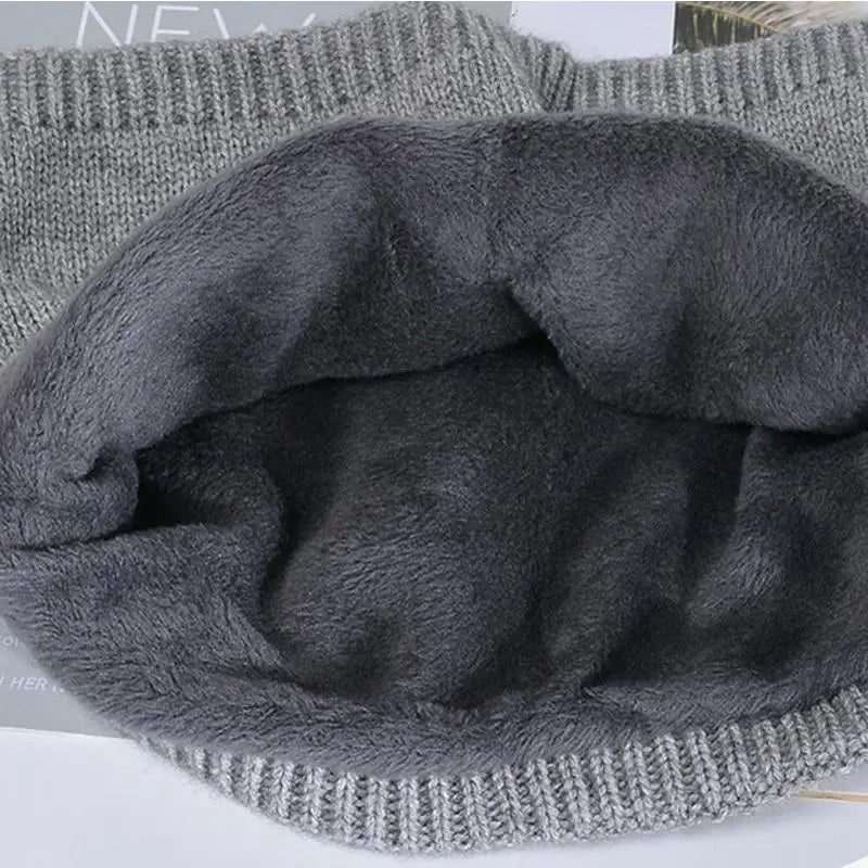 2Pcs Knitted Children Winter Hat Scarf Fleece Lining Ears Protection Kids Beanie Hats Neck Warmer Warm Child Boy Cap 4-10Y