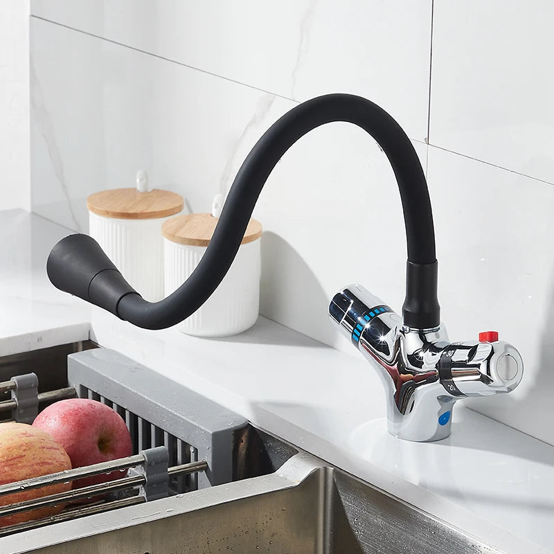 High Quality Brass Chrome Finish Kitchen Thermostatic Faucet,Constant Temperature Mixer Kitchen Faucet,The Mixer Basin Faucet