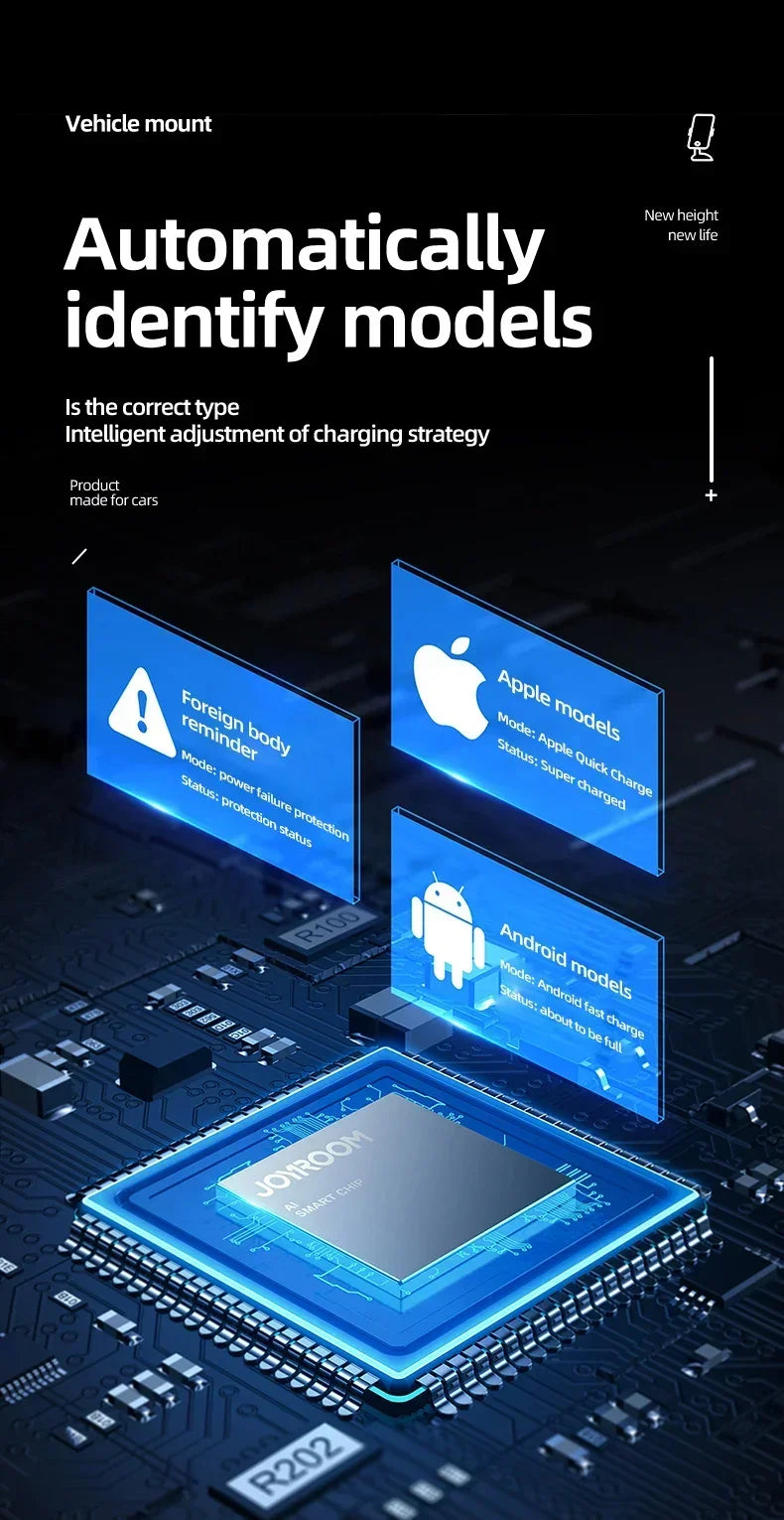 Infrared Induction Car Wireless Charger Stand Car Air Vent Clamp for iPhone 16~12 Pro Max Samsung Galaxy S25/S24 Fast Charging