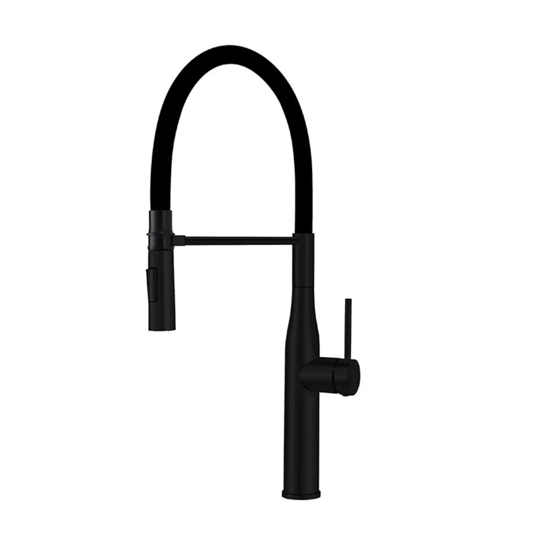 Tuqiu Gray Pull Down Sink Faucet Brushed Nickel Kitchen Faucet Tap Hot and Cold Red Spring Faucet SUS304 Rotation Pull Down