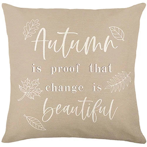 Thanksgiving Harvest Festival Throw Pillow Cover 18x18in with Straw and Pumpkin Pattern for Fall Thanksgiving Decor Living Room