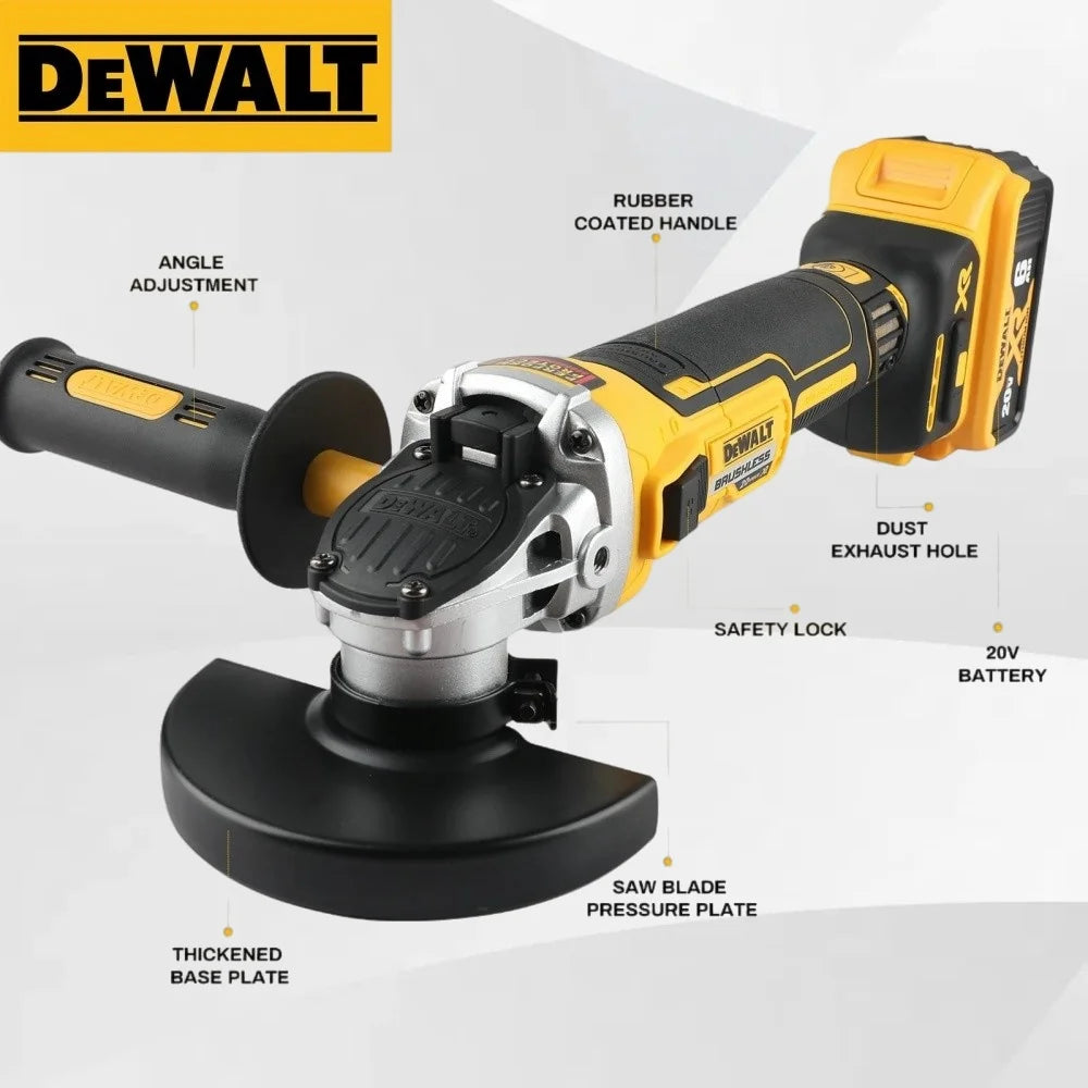 2025 DEWALT DCG405NT 125mm Brushless Flat Head Angle Grinder, Bare Machine Tool, Cutting Machine, Polishing Machine
