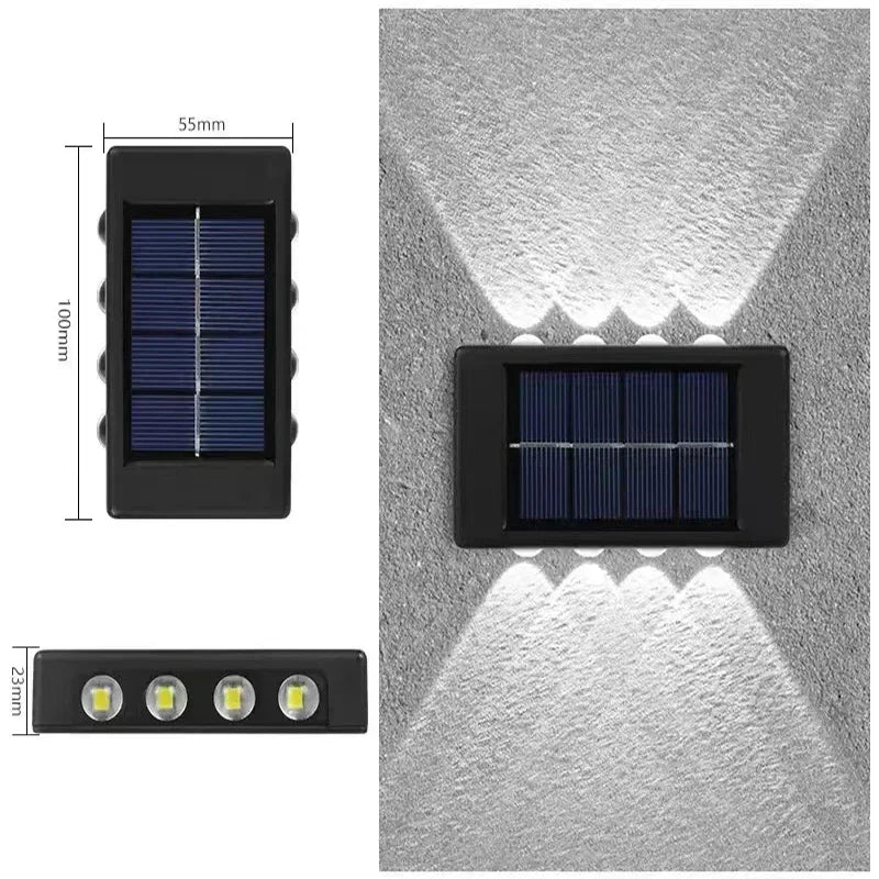 Outdoor LED Solar Garden Light Solar Wall Lamp Up And Down Luminous Waterproof Solar Powered Wall Washer Light Yard Street Decor