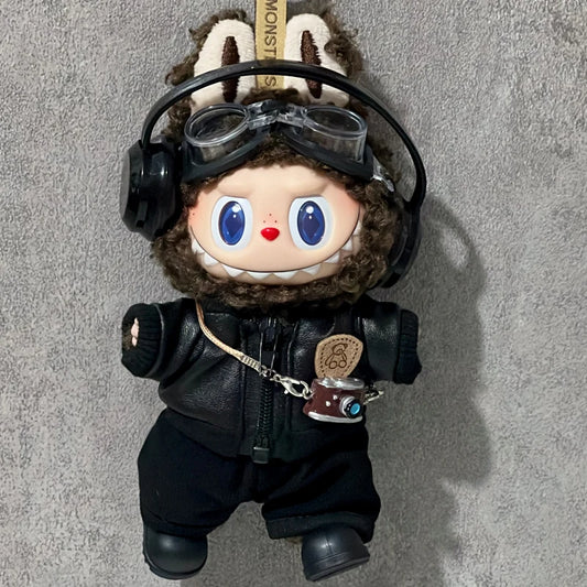 Labubu Baby Clothes Are Cool and Trendyy Earphones Leather Jacket Top Suit First, Second and Third Generation Labubu Clothes Enamel Doll Wear