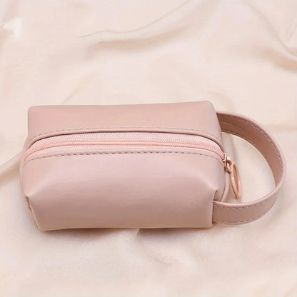 Pu Portable Cosmetic Bag Style Small Bag Jewelry Key Card Mini Lipstick Pack Storage Data Cable Storage Bag One Pack