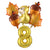 6Pcs Autumn Forest Animals Kids Birthday Party Decoration Squirrel Pine Cone Foil Balloon With 0-9 Number Ball Thanksgiving Gift