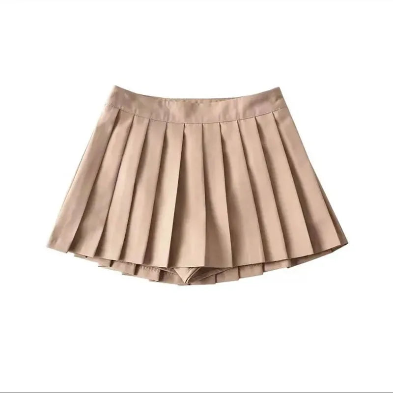 Spice girl pleated skirt female pure color small short skirt summer new Korean version JK college wind high waist mini skirt